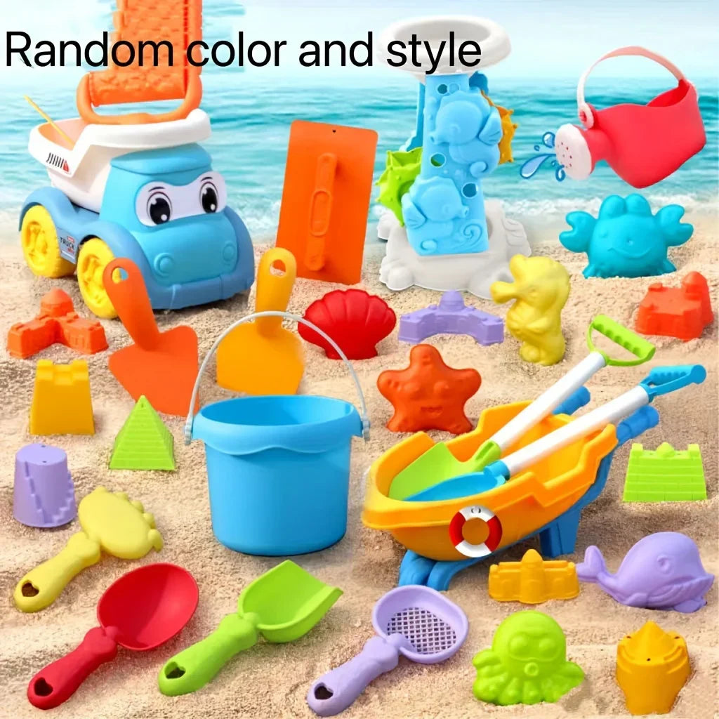 Ensemble de jouets de plage pour enfants avec pelle, seau et moules de dinosaures (100 pièces)