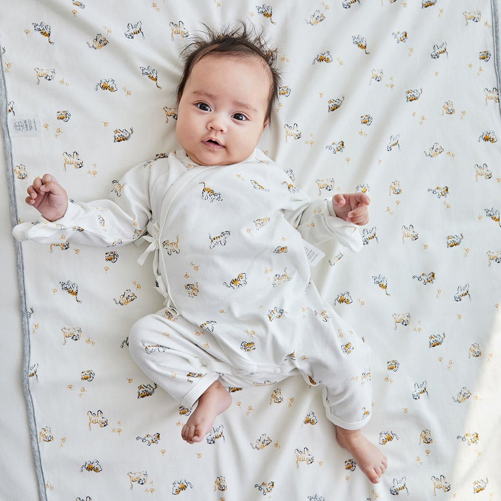 Tapis à langer bébé blanc étanche Lively Tiger